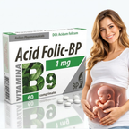 Acid Folic 1mg, Supliment Vitamina B9, 60 Comp.