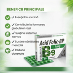 Acid Folic 1mg, Supliment Vitamina B9, 60 Comp.