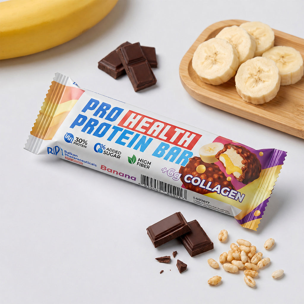 Baton Proteic Banane + Collagen, 50g