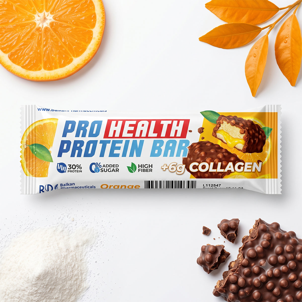 Baton Proteic Orange Crunch, 50g