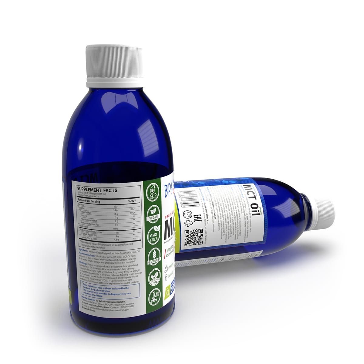 MCT Oil, Sursă de Energie Rapidă și Suport Metabolic, 500 ml.