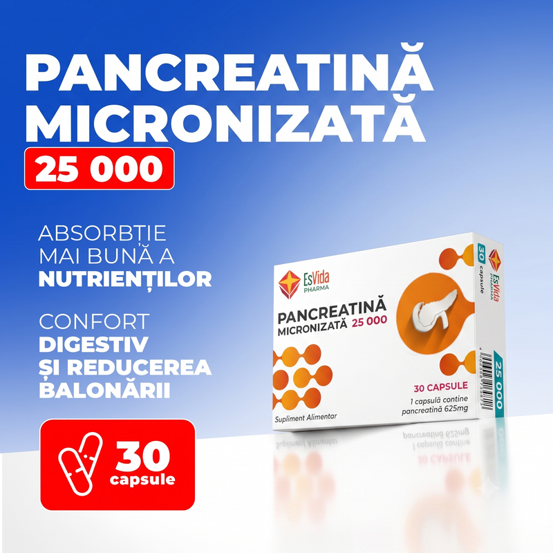 Pancreatină Micronizată, 30 capsule