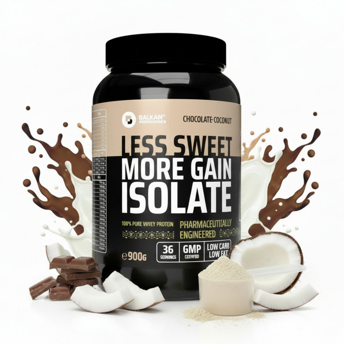 100% Whey Protein Isolate CFM® Ciocolată și cocos, 900 g — packshot