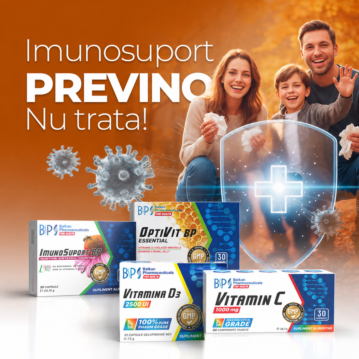 SET ImunoSuport • Echinacea, Lăptișor de Matcă, Vitamine & Minerale • Susținere Completă a Imunității și Energiei - set pentru 1 lună