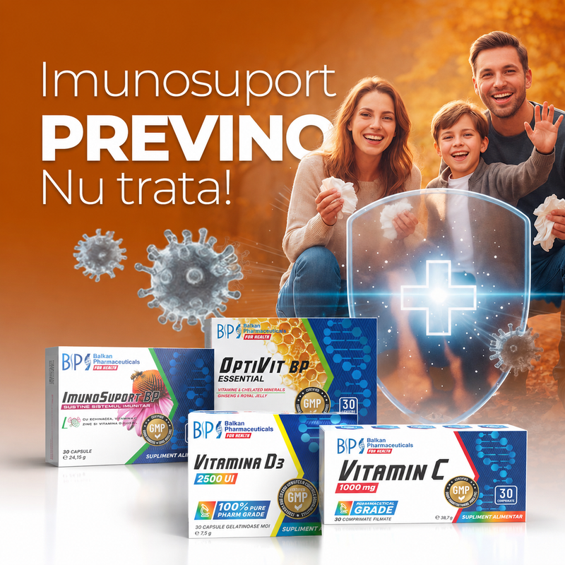 SET ImunoSuport • Echinacea, Lăptișor de Matcă, Vitamine & Minerale • Susținere Completă a Imunității și Energiei - set pentru 1 lună