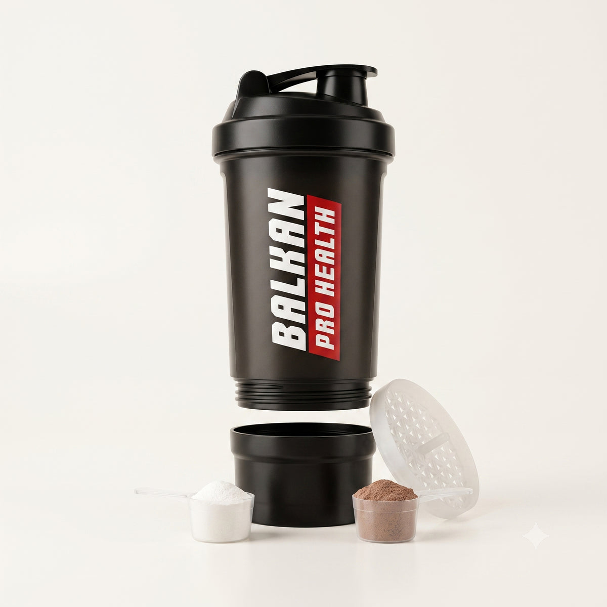 Shaker Balkan Pro Health 500 ml cu compartiment 150 ml