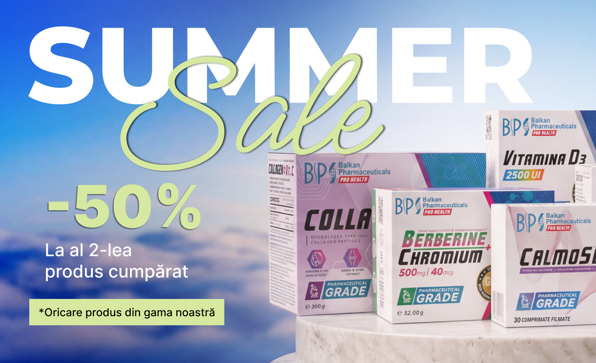 Summer Sale — 50% la al doilea produs cumpărat, oricare produs din gama Balkan Pro Health