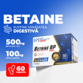 Betaine BP, Supliment pentru Digestie și Aciditate Stomacală, 500 mg, 60 caps.