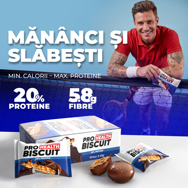 Biscuiți Proteici: 20% proteină, 40g