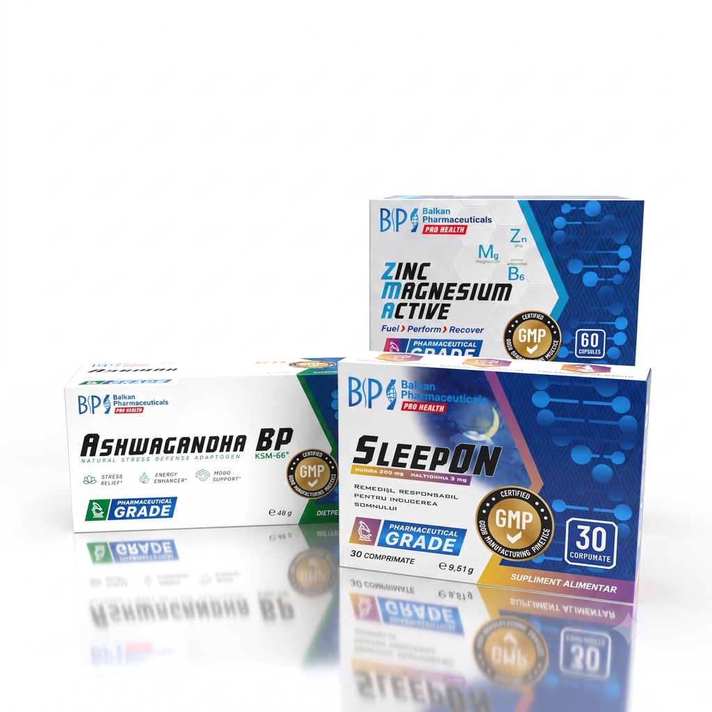 SET Sleep & Calm • Melatonină, Ashwagandha & ZMA • Somn Profund, Calm Mental și Treziri Energice - pentru 2 luni