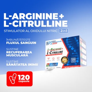 L-Arginine + L-Citrulline, 120 caps.
