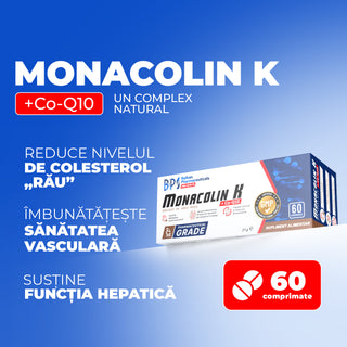 Drojdie de Orez Roșu - Monakolin K – Reduce Colesterolul Natural, 60 Comp