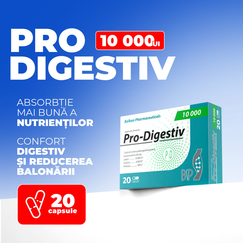 Pro Digestiv 10000, 250mg, 20 caps.