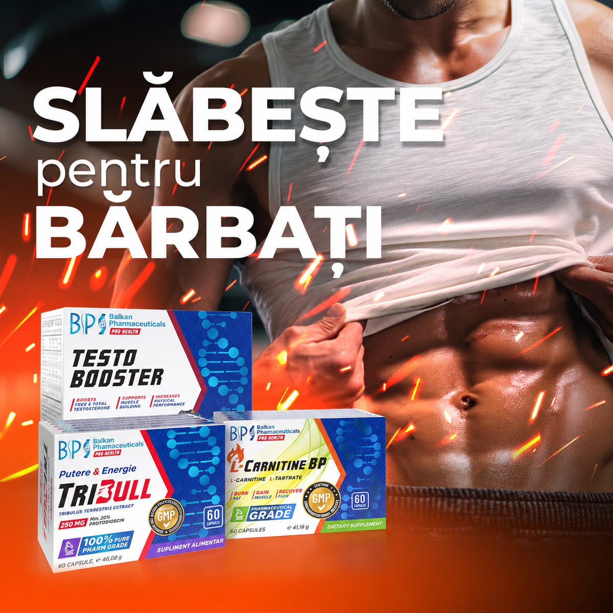 SET Slăbește – Varianta Bărbați: Arde Grăsimea, Păstrează-ți Testosteronul și Vitalitatea - set pentru 1 lună